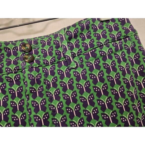 Anthropologie Womens Slim Trouser Pants Size 2 Green Butterfly Print - Picture 4 of 9